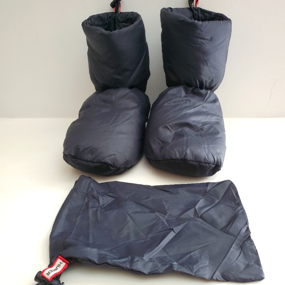 HUNTER Luxury Liner Down Puffer Rain Boot Ankle Socks w Pouch
